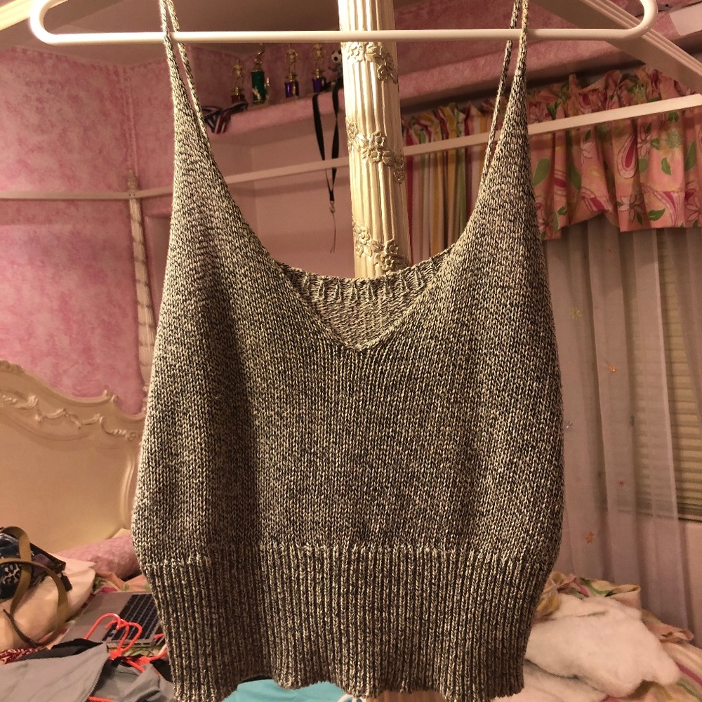 Brandy Melville Knit Grey Tank Top